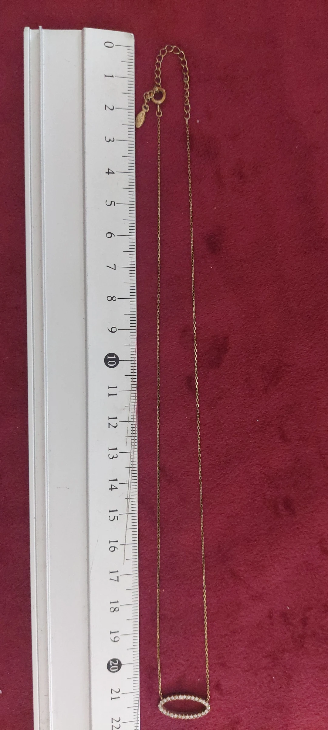 Fijne zilveren ketting van 925 goud - ovaal gezette hanger ☕️✅ – photo 7